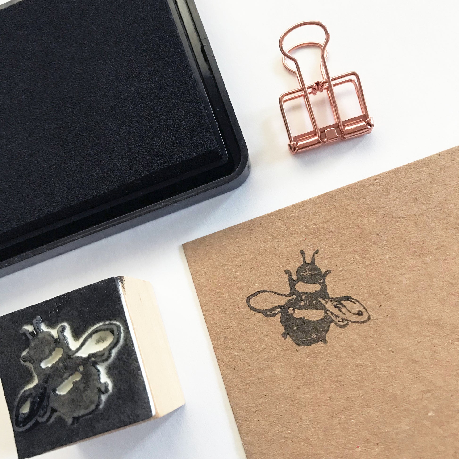Bee Wooden Rubber Printing Stamp - SweetpeaStore