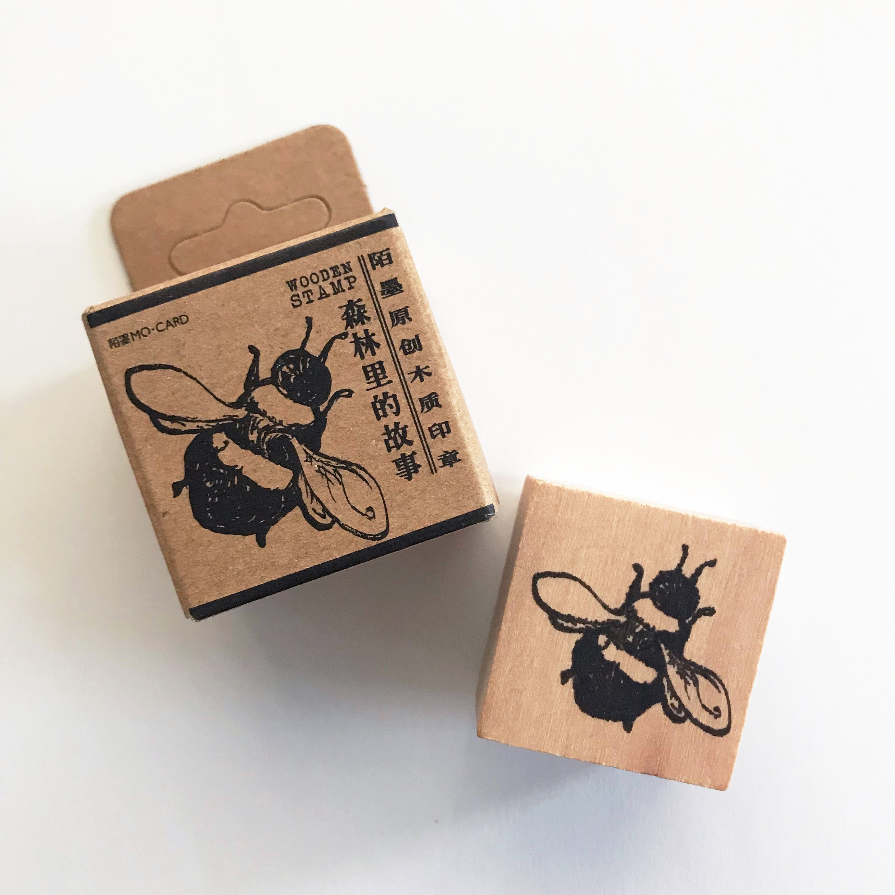 Bee Wooden Rubber Printing Stamp SweetpeaStore