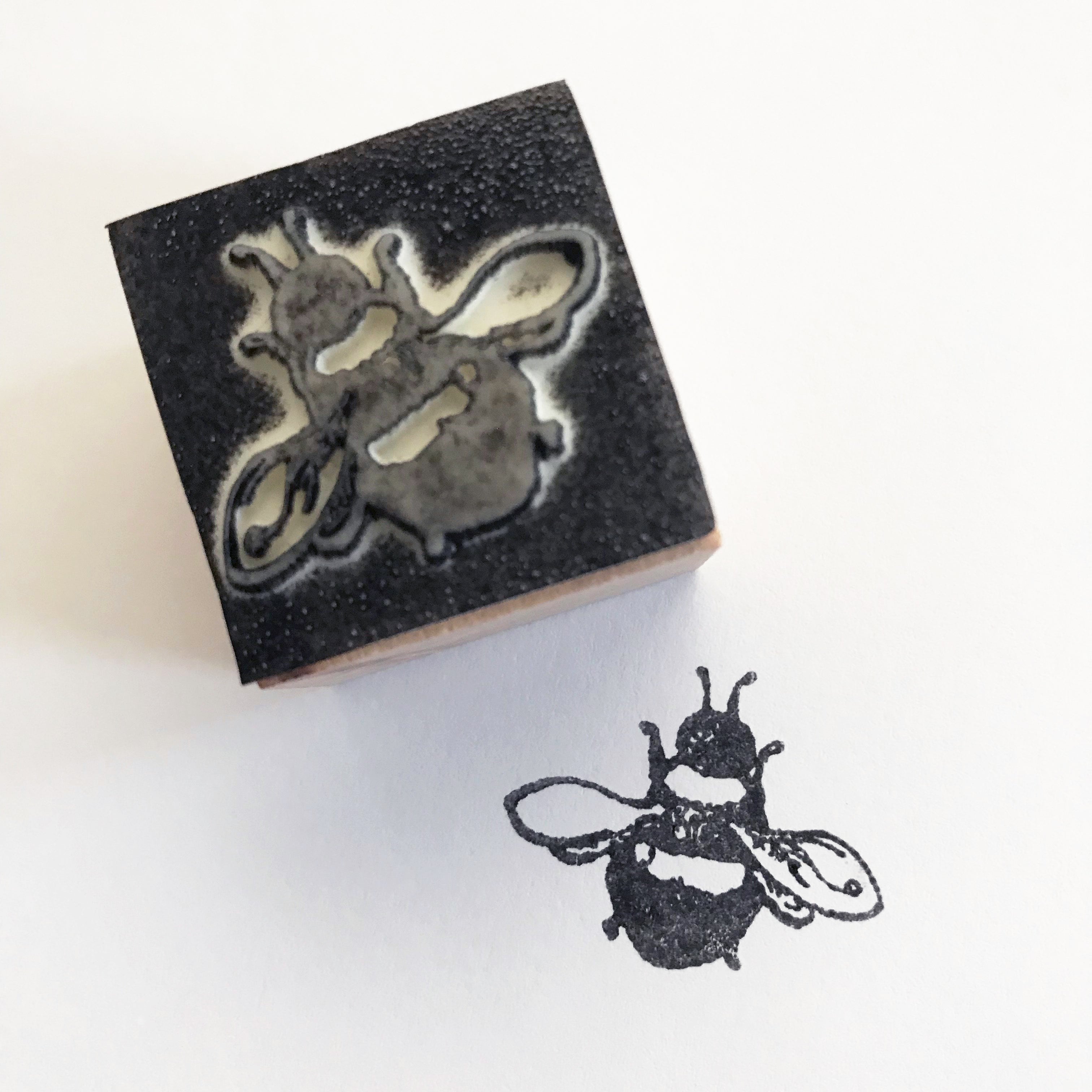 Bee Wooden Rubber Printing Stamp SweetpeaStore