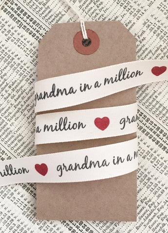 Grandma in a Million 15mm Cream Ribbon