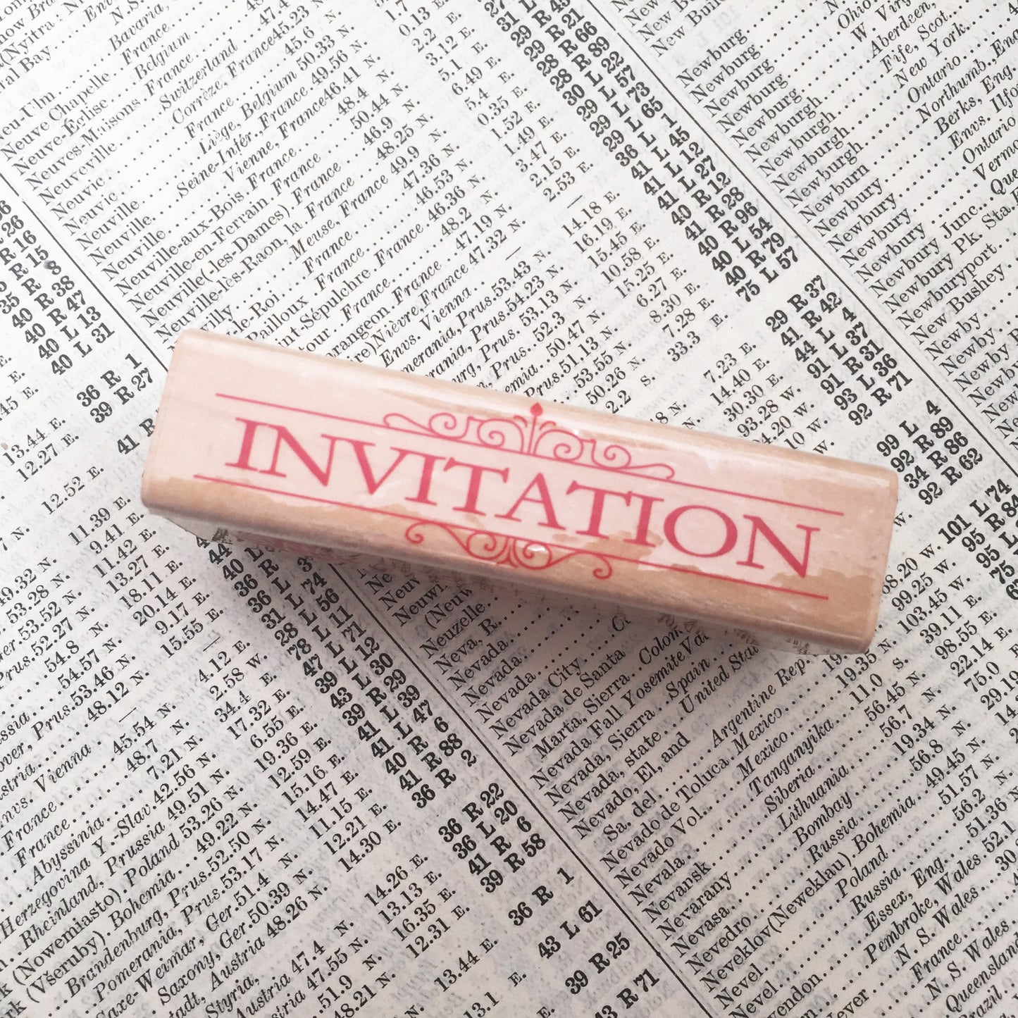 Invitation Wooden Rubber Printing Stamp - SweetpeaStore
