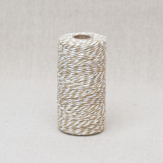 Natural & White Bakers Twine Roll - 100m - SweetpeaStore