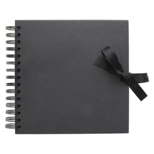 8" x 8" Scrapbook Album Journal Sketchbook - Black - Spiral Bound - SweetpeaStore