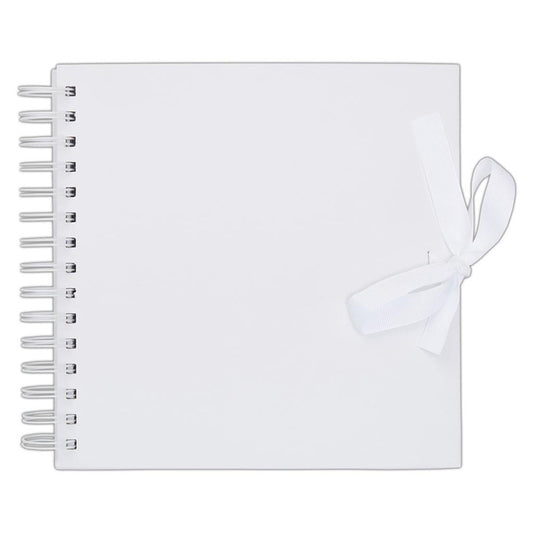 8" x 8" Scrapbook Album Journal Sketchbook - White - Spiral Bound - SweetpeaStore
