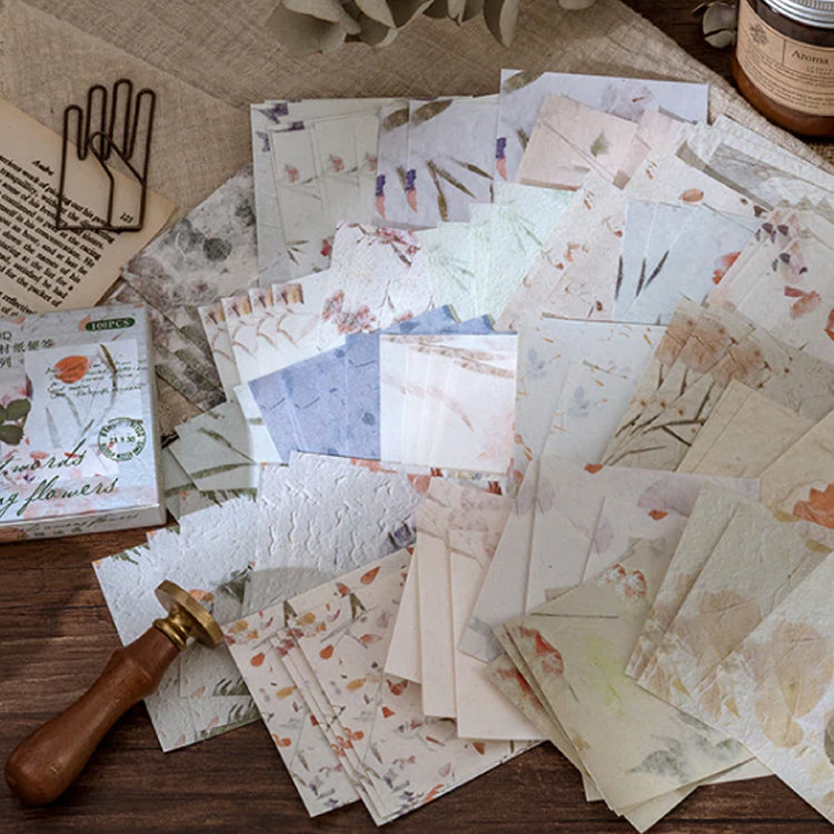Set of 100 Mini Journalling Scrapbook Vintage Papers - Choose Design - SweetpeaStore