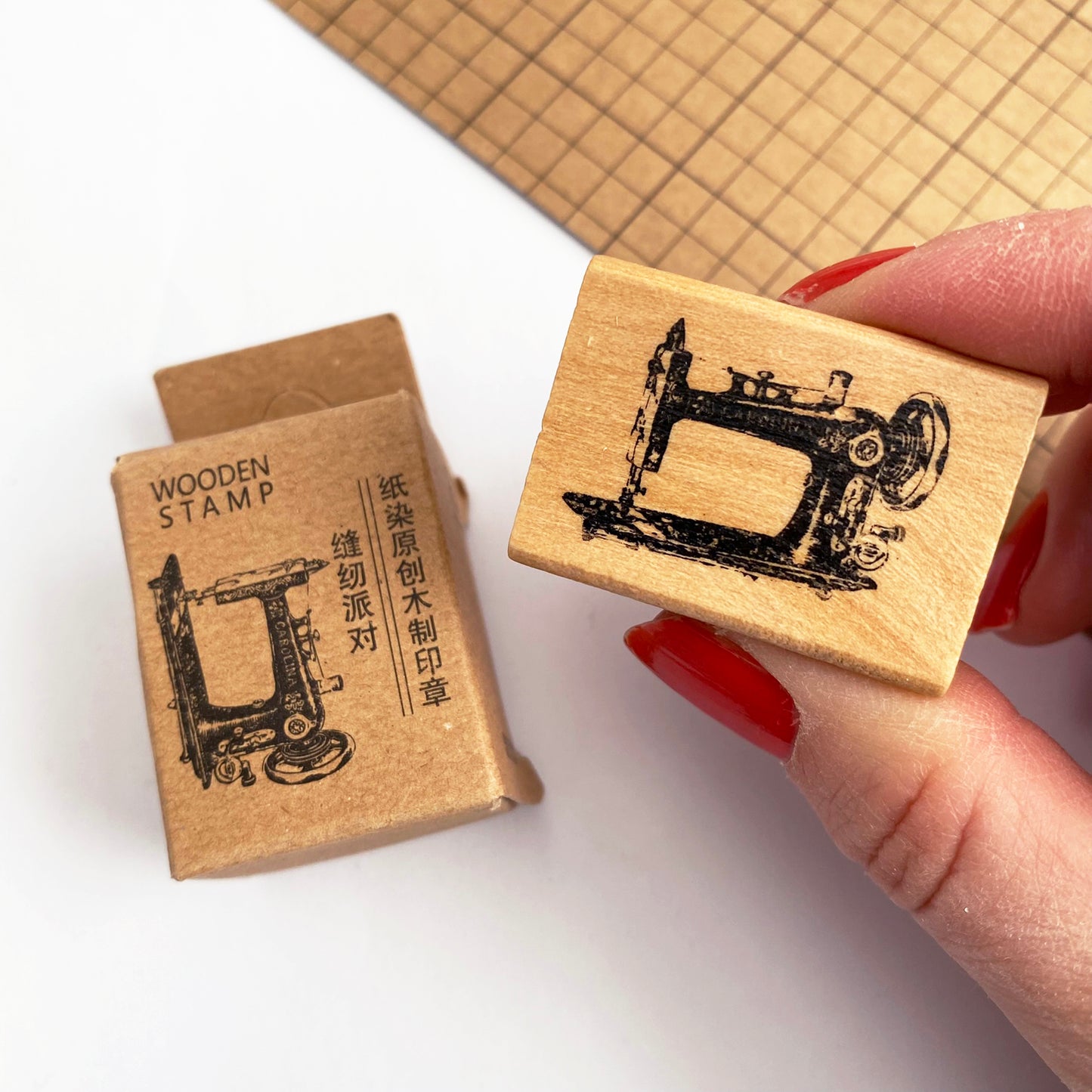 Sewing Themed Wooden Rubber Stamps - SweetpeaStore