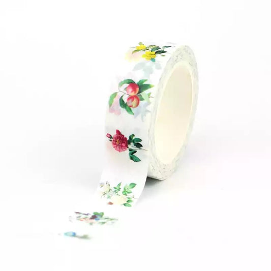 Vintage Wildflower & Fruit Paper Washi Tape - 15mm x 10m - SweetpeaStore