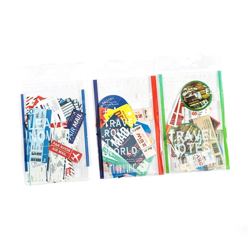 World Traveller Sticker Set - Choose Design - 30 Stickers - SweetpeaStore