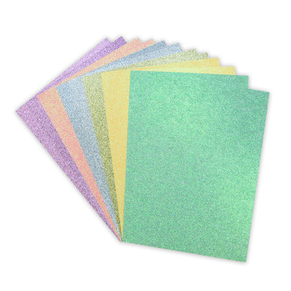 A4 21cm x 29.7cm Double Sided Glitter Card - Rainbow Pastels - SweetpeaStore